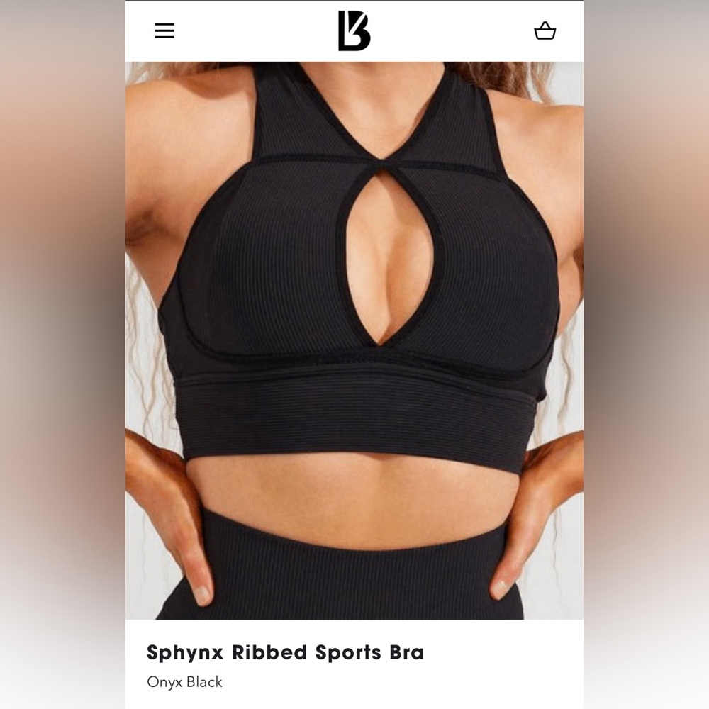 Buffbunny Sphynx Ribbed Sports Bra-Onyx Black
